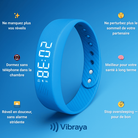 réveil silencieux par vibration bracelet Vibraya Skyline Blue bénéfices