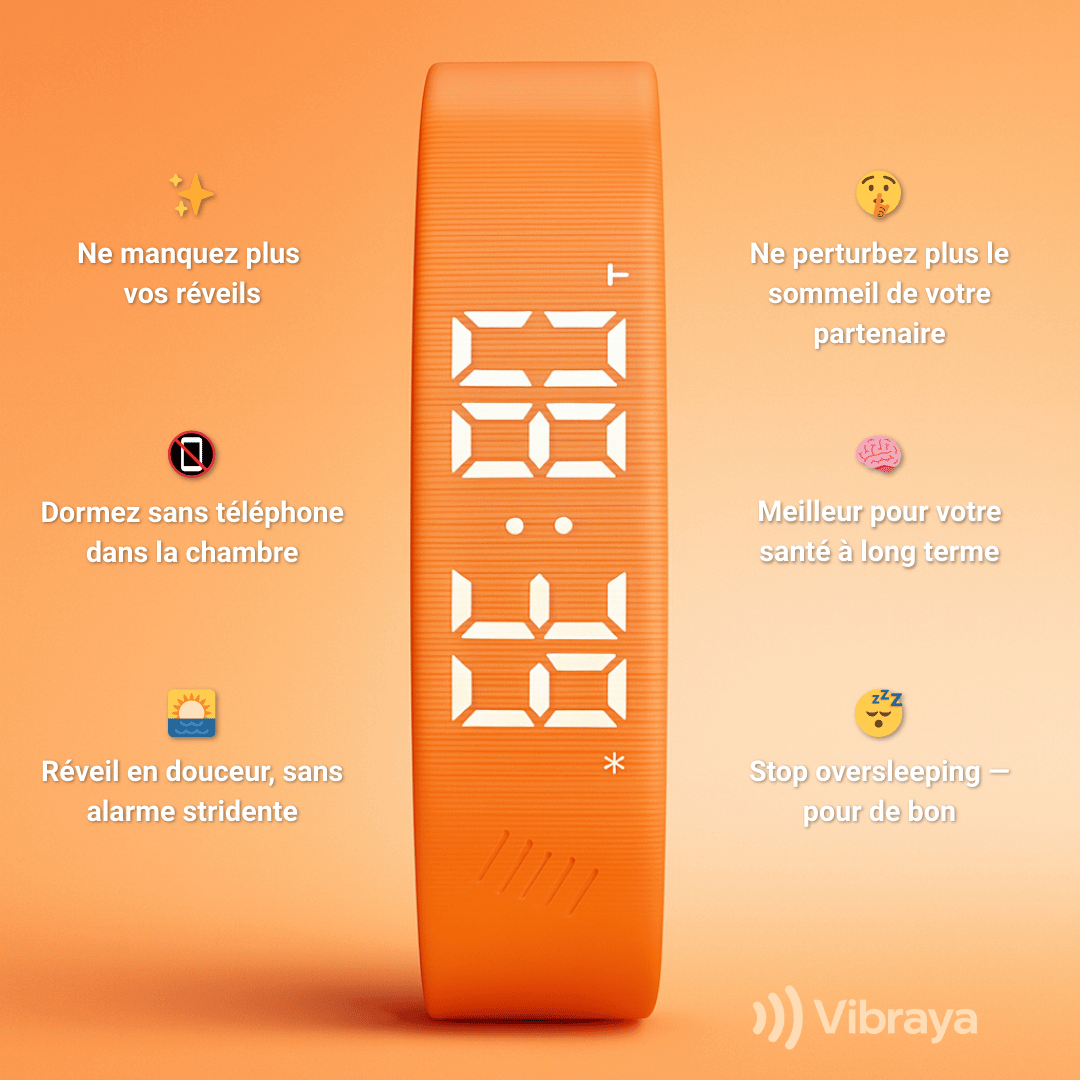 réveil silencieux par vibration bracelet Vibraya Coral Pulse bénéfices
